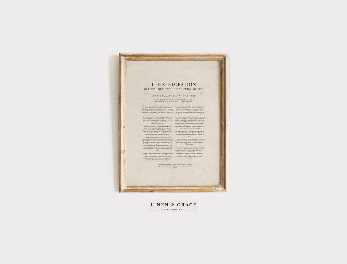 The Restoration / Church of Jesus Christ / LDS Wall Art / Latter-Day Saint Printable