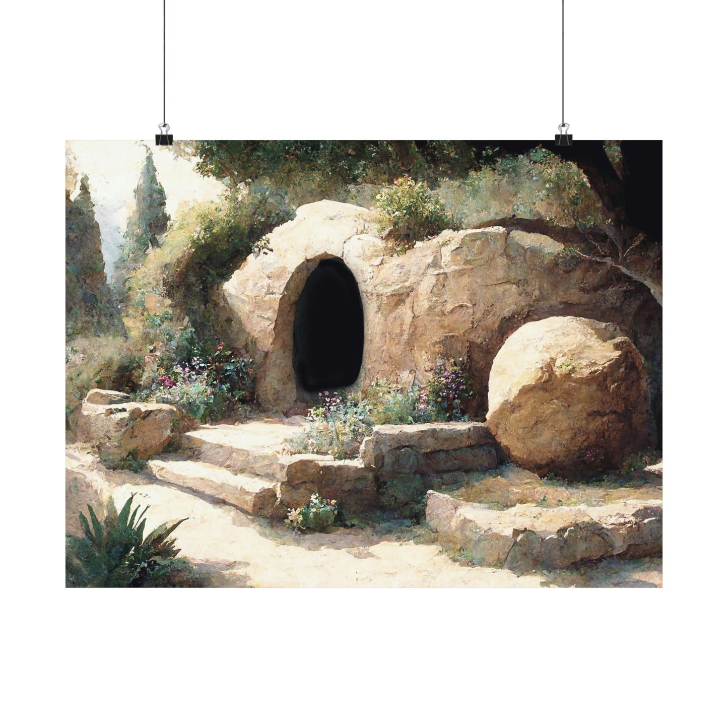 The Tomb is Empty Matte Print / Easter Print / He is Risen / Emmanuel Printable Wall Art / Christian Art Printable