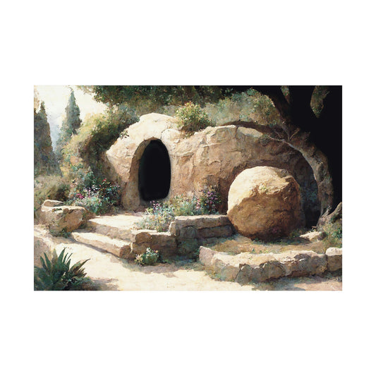 The Tomb is Empty Matte Print / Easter Print / He is Risen / Emmanuel Printable Wall Art / Christian Art Printable