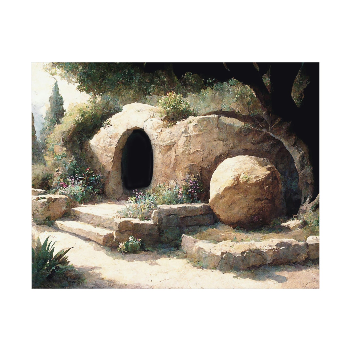 The Tomb is Empty Matte Print / Easter Print / He is Risen / Emmanuel Printable Wall Art / Christian Art Printable