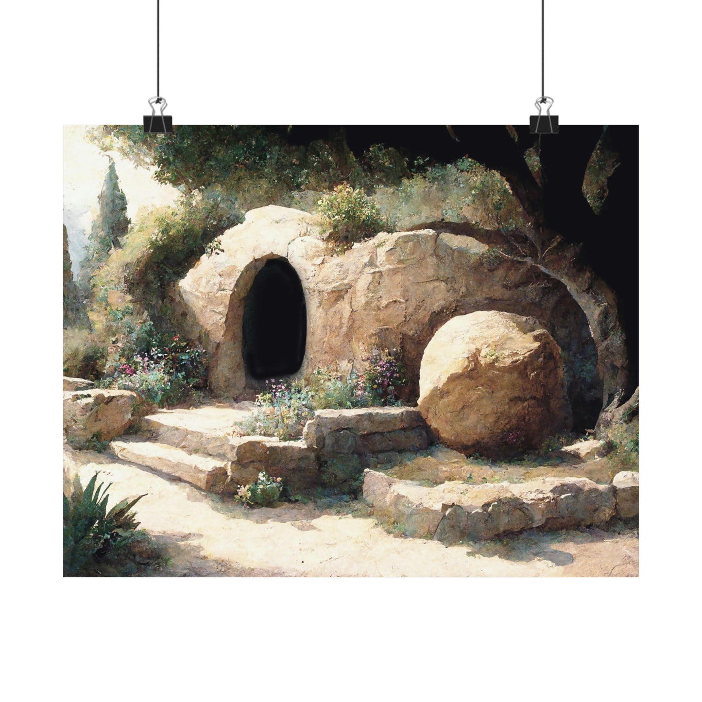 The Tomb is Empty Matte Print / Easter Print / He is Risen / Emmanuel Printable Wall Art / Christian Art Printable