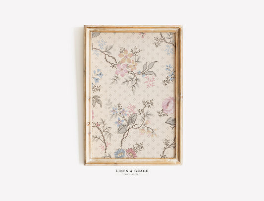 Vintage Floral Textile Print