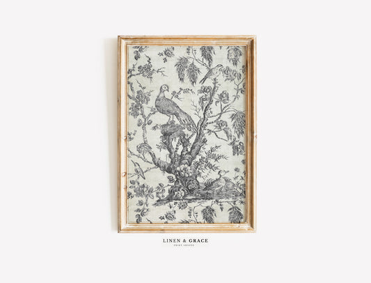 Vintage Bird Textile Print